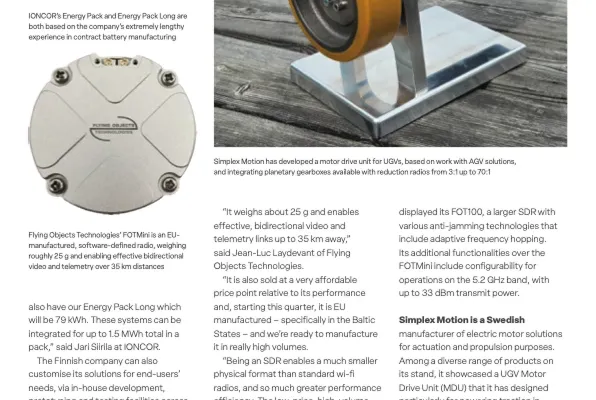 Tearsheet from the June/July 2026 issue of Uncrewed Systems Technology magazine featuring the FOT-Mini